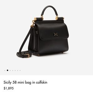 DOLCE & GABBANA Sicily 58 Mini Bag in Calfskin NWT